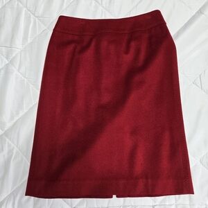 Red ANN TAYLOR Wool Skirt